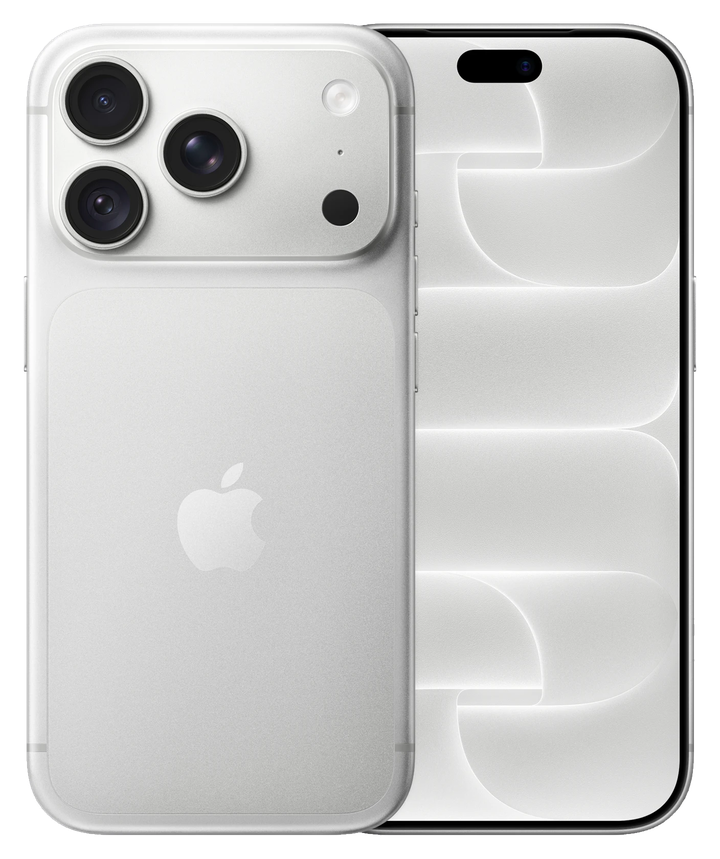 iPhone 18 Pro en color Silver, visto de frente y de espaldas